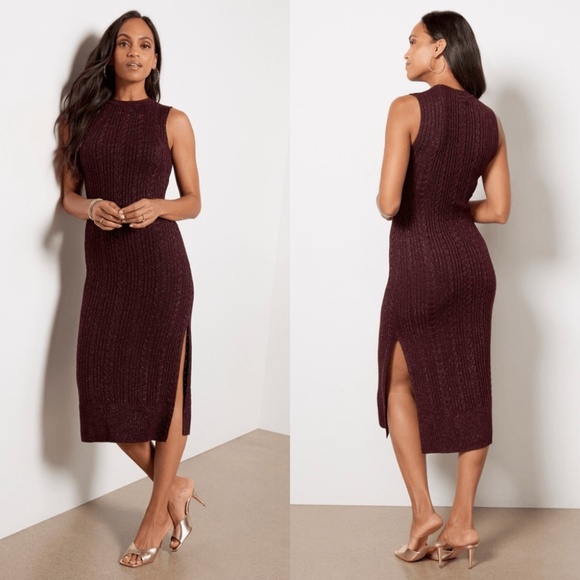 NWT Paige Marium Midi Burgundy Red Sweater Dress - size M - Picture 1 of 10